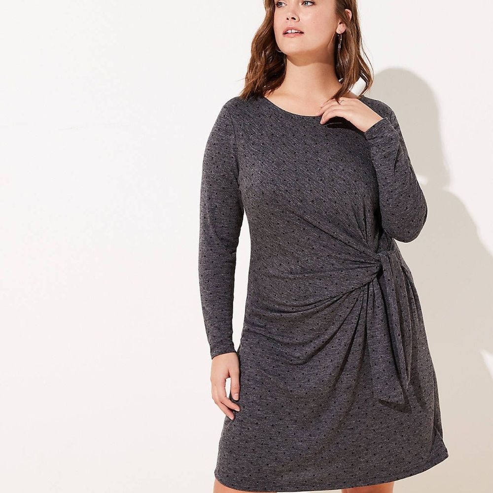 LOFT PLUS Dotted Wrap Dress -- NWT